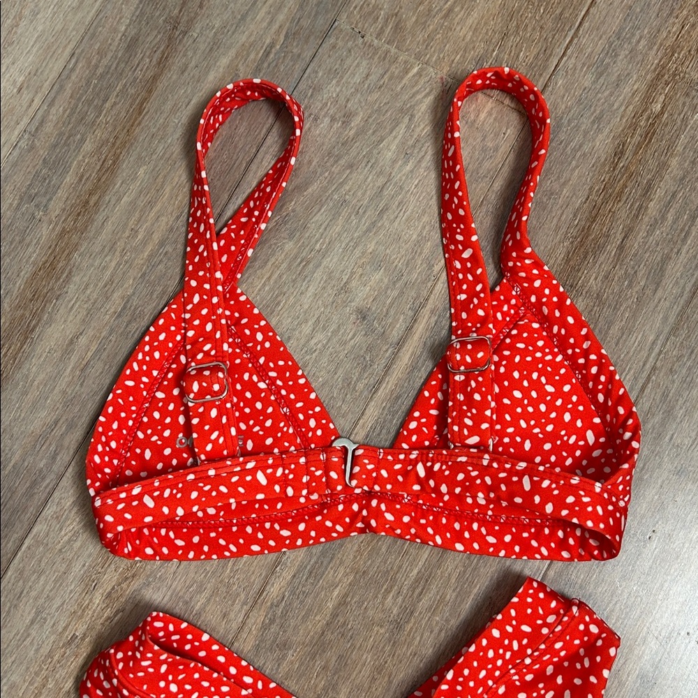 ONEONE KAMERON JESSE BIKINI Red Polka Dot Bikini Set triangle top retro pinup - Picture 7 of 12